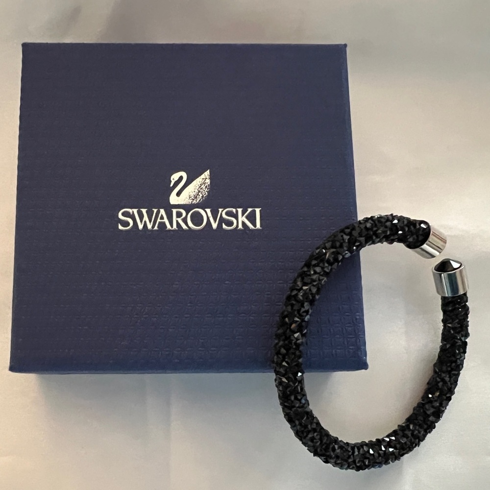 Swarovski black crystal dust bangle